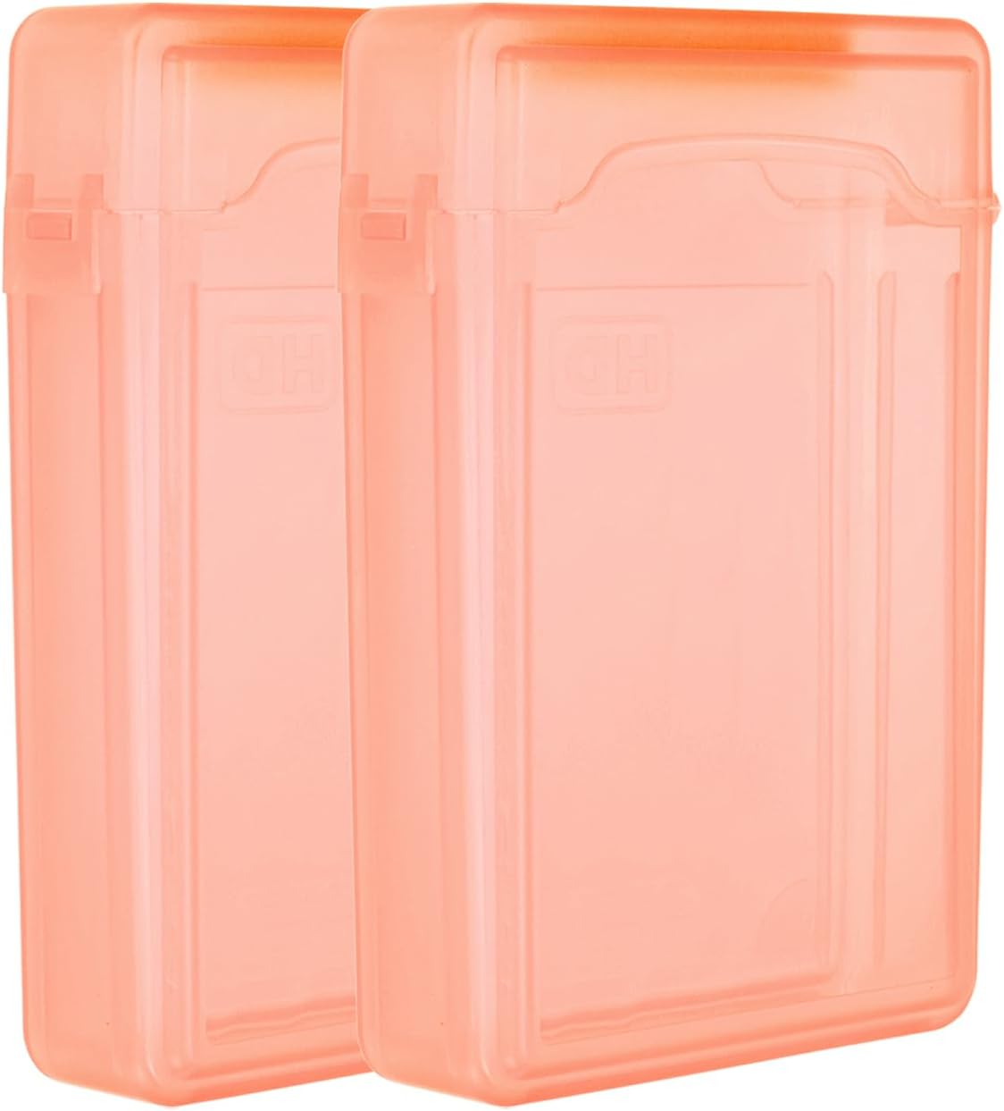 PATIKIL 6.5" x 4.5" Hard Drive Disk Case, 2Pcs Plastic Hard Disk Storage Box Portable Anti-Static Case for 3.5" External SSD HDD, Orange