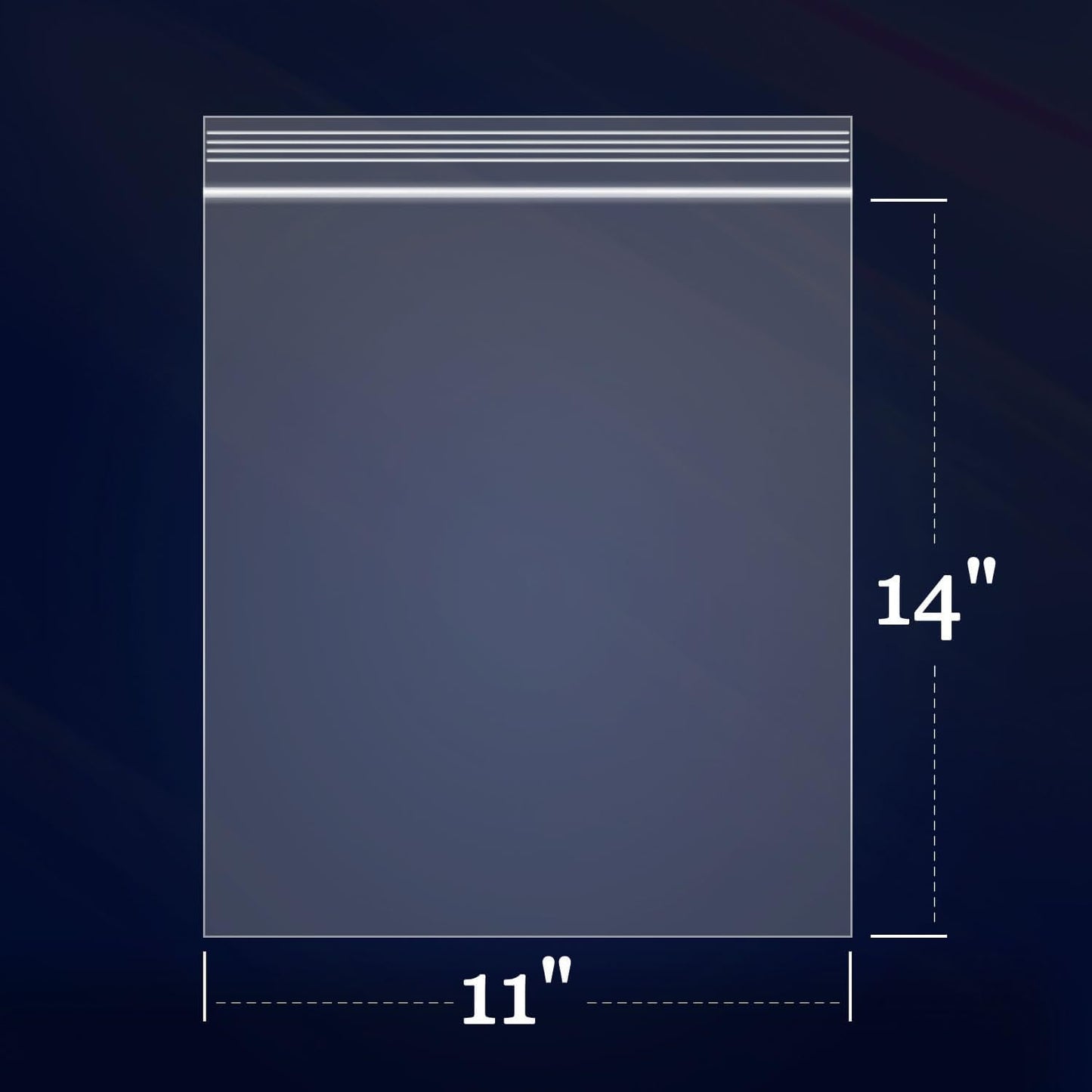 iMailer - 200 Count - 11" x 14" Large Zip Bags - 2 Mil Reclosable Zip Plastic Poly Bags with Lock Seal Zipper for Prints, Photos, Documents, Clothing, T-Shirt