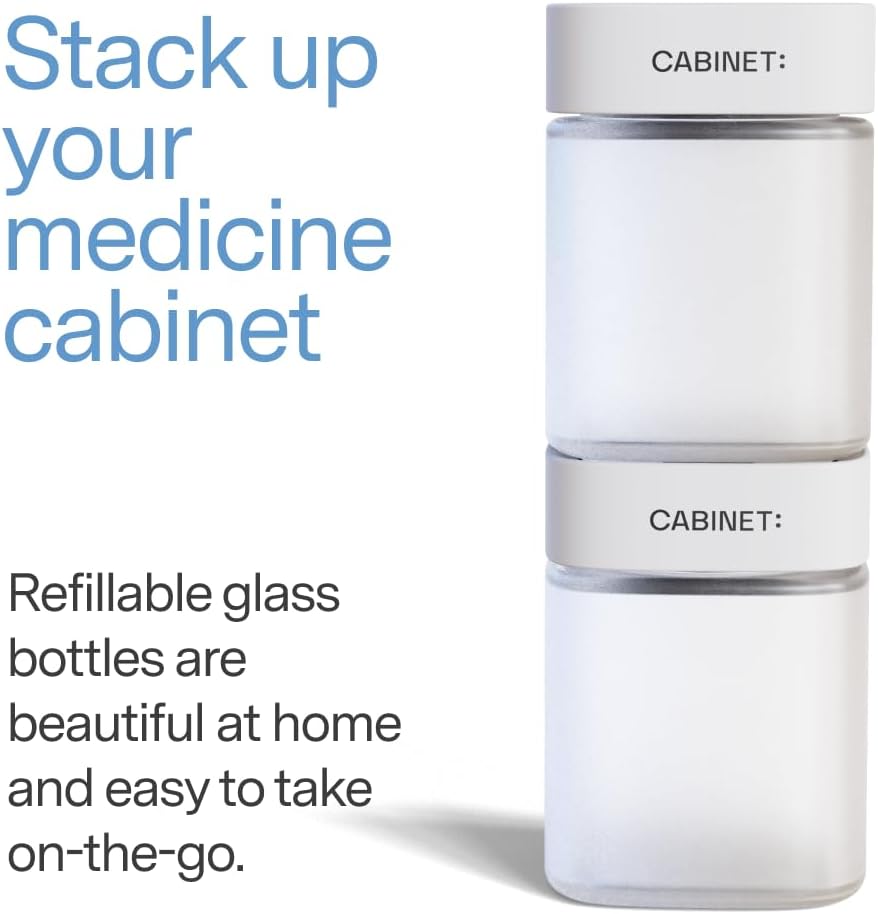 Cabinet: 2 Empty Large Bottles (White RX Caps)