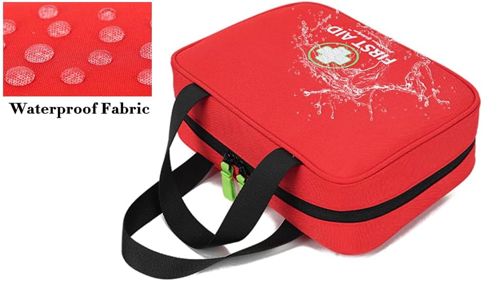 Handy First Aid Bag Empty (Bag Only), First Aid Kit Portable For Home, Office, Vehicle, Emergency Kit For Your Next Adventure, First Aid Supplies Organizer Bag For Camping, Travel, Sports, Red Pouch