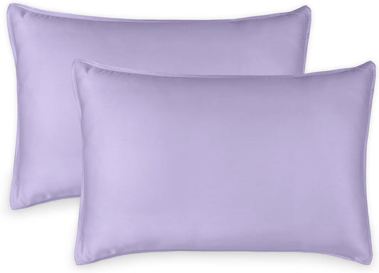 King Pillowcases by Pure Bamboo, Genuine 100% Organic Viscose Derived from Bamboo, Luxuriously Soft & Cooling, Double Stitching, Envelope Closure (2 King Pillowcases, Lavender)