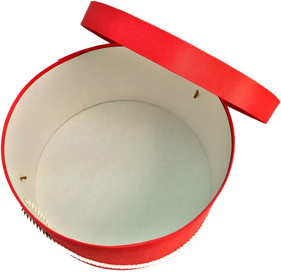 Sarah's Hat Boxes Classic Coral Hat Box – 12.75" x 6.5" (Dia. x Ht.) Handmade in USA – Odorless Non-Toxic Adhesive, Cording Handle – Premium Storage for Hats & Accessories
