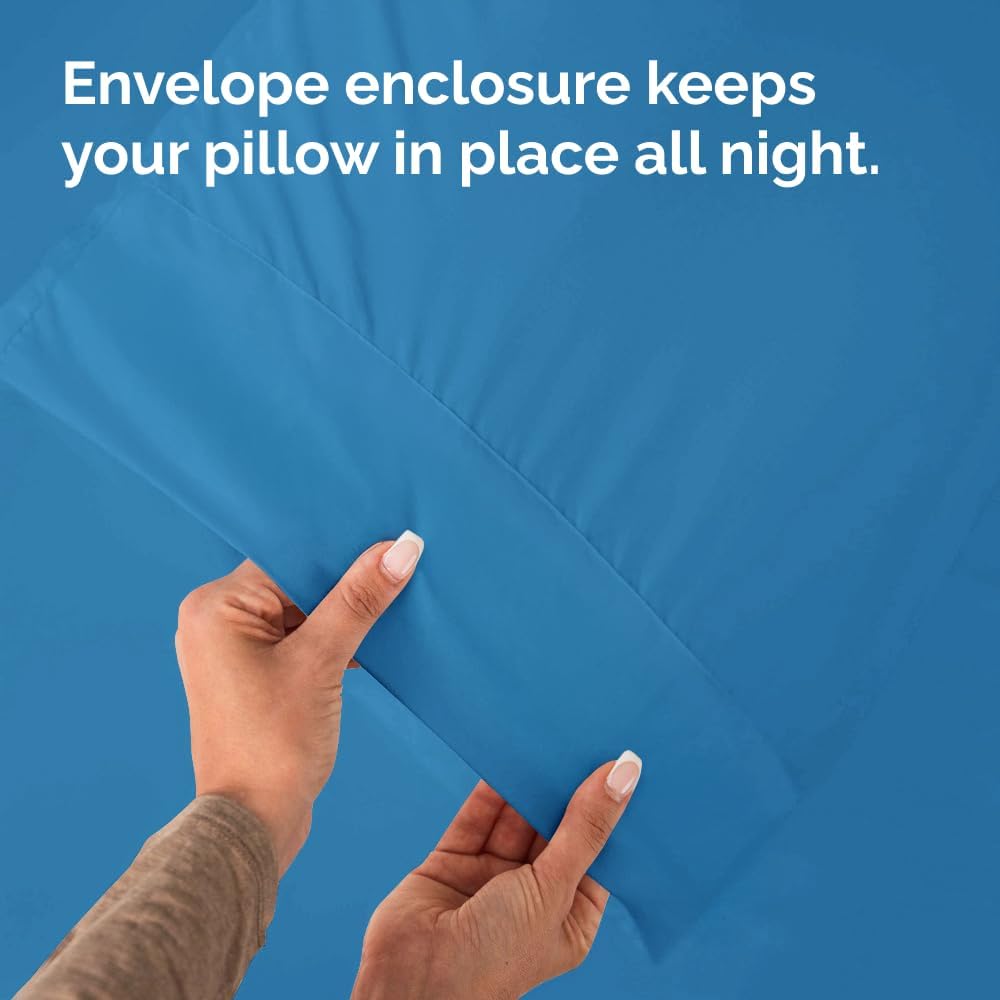 Queen Pillow Cases - 2 Pack - Super Soft Pillowcase Covers - Envelope Enclosure - Hotel Quality Pillow Protectors - Wrinkle Free, Shrink & Stain Resistant - Machine Washable - 20" x 30" (Denim Blue)