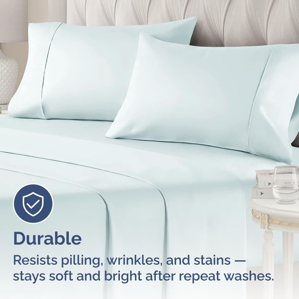 King Pillow Cases - 2 Pack - Super Soft Pillowcase Covers - Envelope Enclosure - Hotel Quality Pillow Protectors - Wrinkle Free, Shrink and Stain Resistant - Machine Washable - 20" x 40" (Ice Blue)
