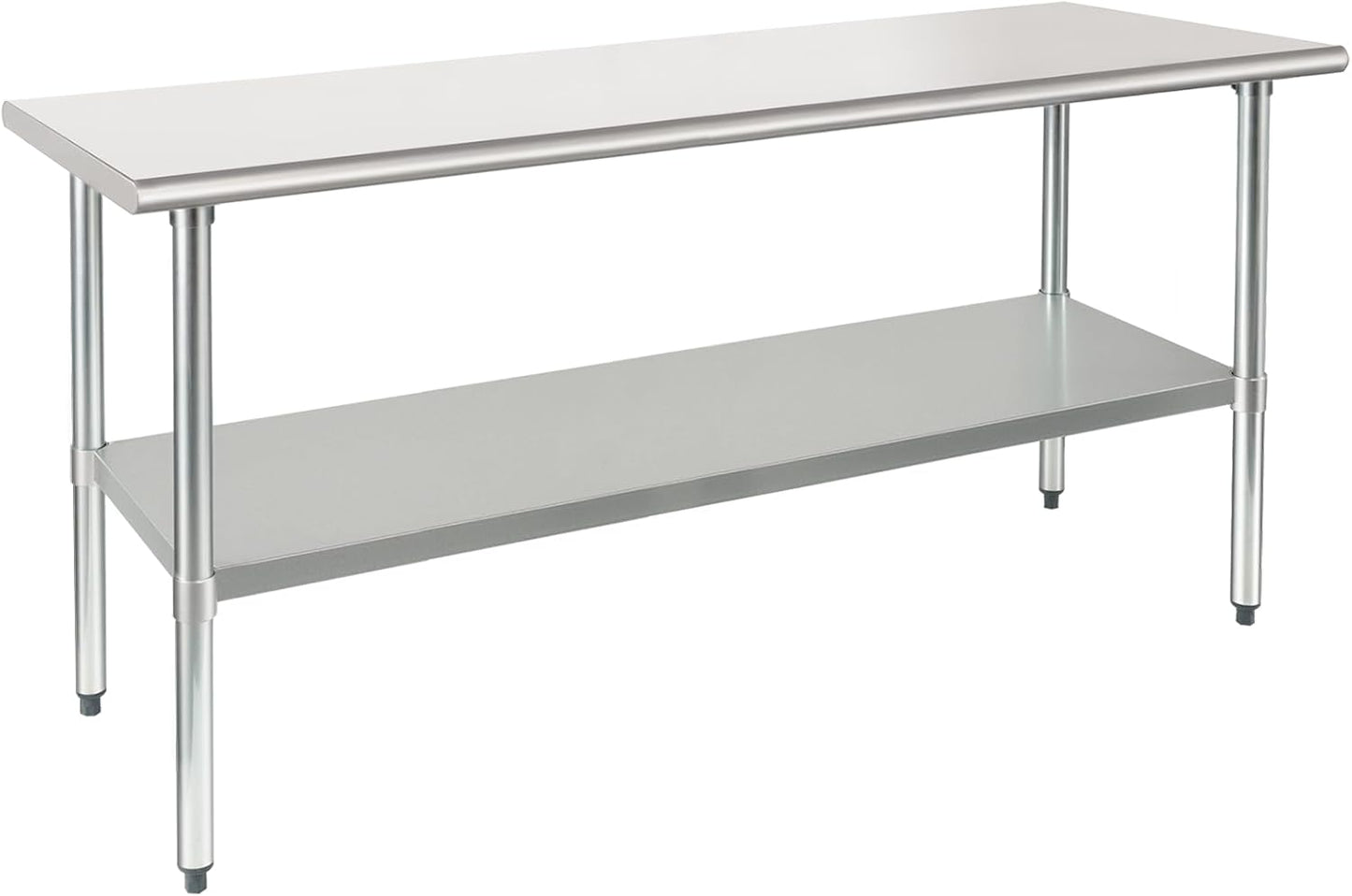 HARDURA Stainless Steel Table 24X72 Inches with Undershelf and Galvanized Legs NSF Heavy Duty Commercial Prep Work Table for Restaurant Kitchen Home and Hotel
