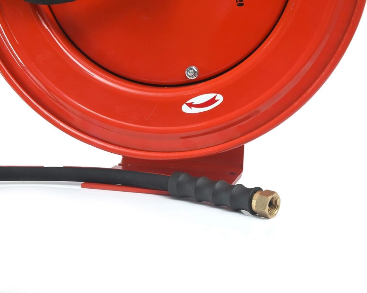 BLUBIRD Dino-Hide WLERHD1250R Heavy-Duty Retractable Hose Reel with 1/2" x 50' Rubber Air Hose, 300 PSI, Corrosion-Resistant Brass Fittings, Pneumatic Tools & Industrial Use