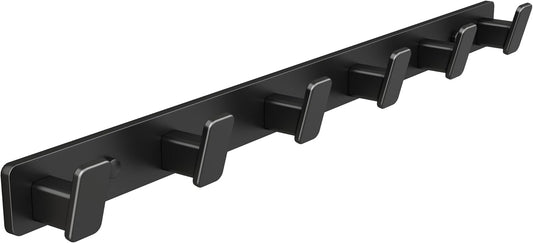 Coat Hook Wall Rack Hanger - Black Coat Rack with 6 Hooks Wall Hooks for Hanging Hat Key Bag Towel Wall Mount Coat Holder