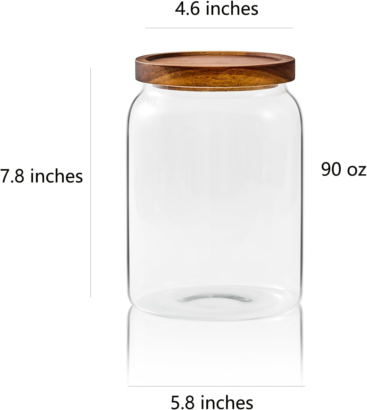 Sweejar Glass Jars for Laundry Room Organization, 90 ounce Laundry Pods Container, Glass Food Storage Jars with Airtight Lid, 2 Pack, Press Lid