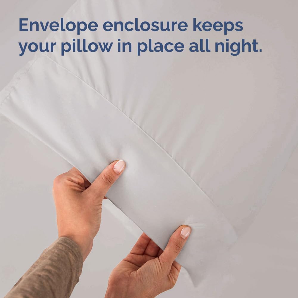 Standard Pillow Cases - 4 Pack - Super Soft Pillowcase Covers - Envelope Enclosure - Hotel Quality Pillow Protectors - Wrinkle Free, Fade & Stain Resistant - Machine Washable - 20" x 26" (Light Grey)