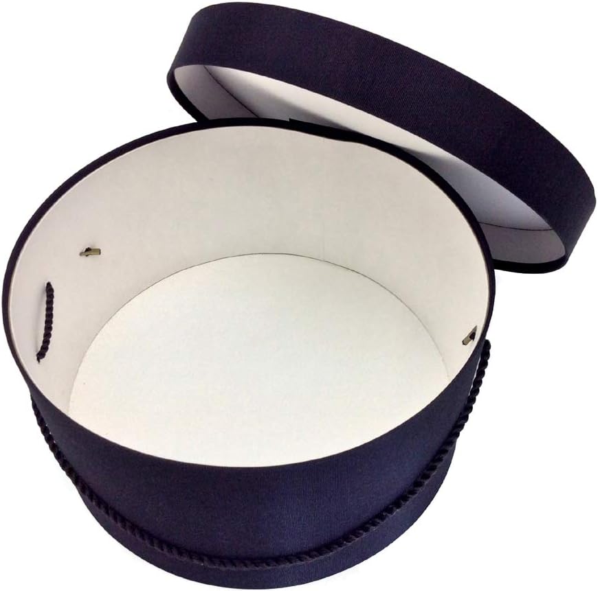Sarah's Hat Boxes Classic Black Hat Box – 14.75" x 7.5" (Dia. x Ht.) Handmade in USA – Odorless Non-Toxic Adhesive, Cording Handle – Premium Storage for Hats & Accessories