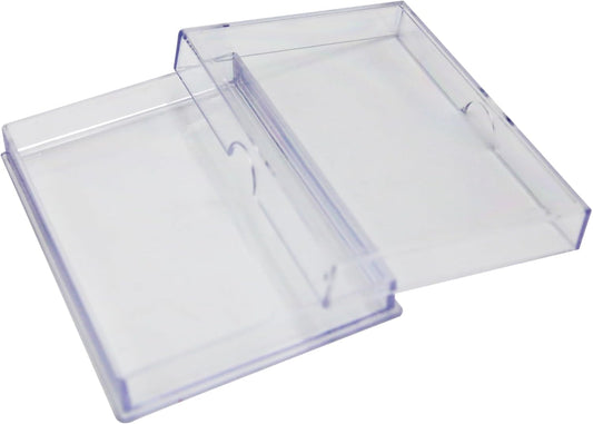10 Pack Clear Acrylic Card Storage Boxes with Lids – 3 1/2" L x 2 1/2" W x 1/2" H Baseball Card Storage Box, Sports Card Boxes and Magic Card Storage Box – Made in USA