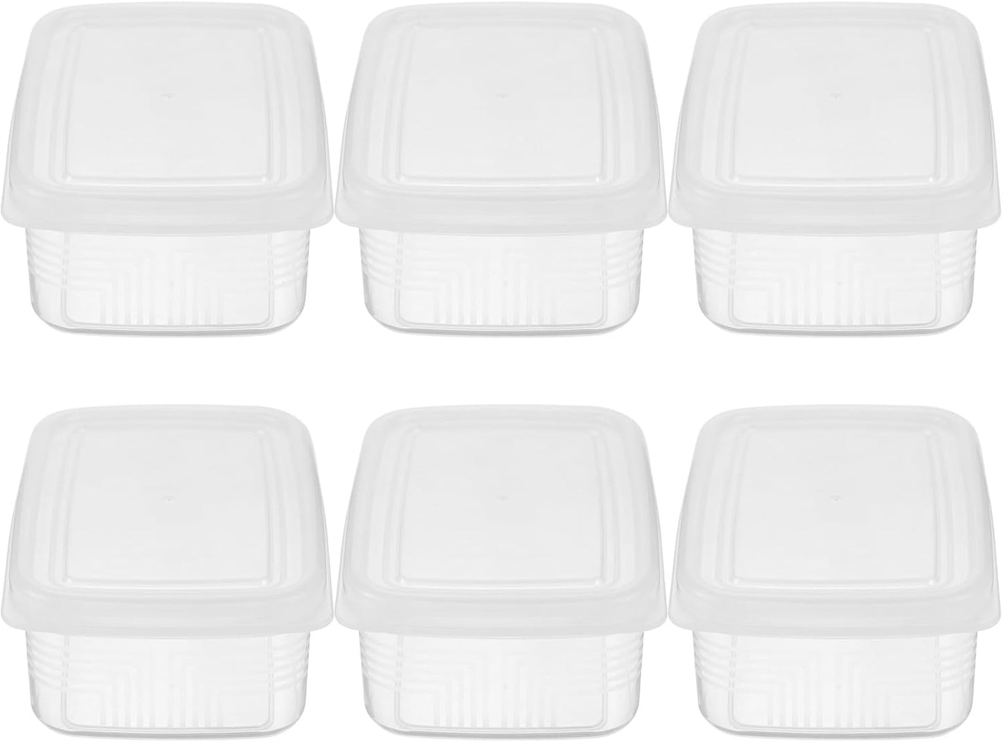 Wakauto 6pcs Small Refrigerator Organizer Bins Food Storage Containers for Fridge Produce Saver Boxes Multipurpose Preservation for Dough Meat Vegetables Kitchen Organization