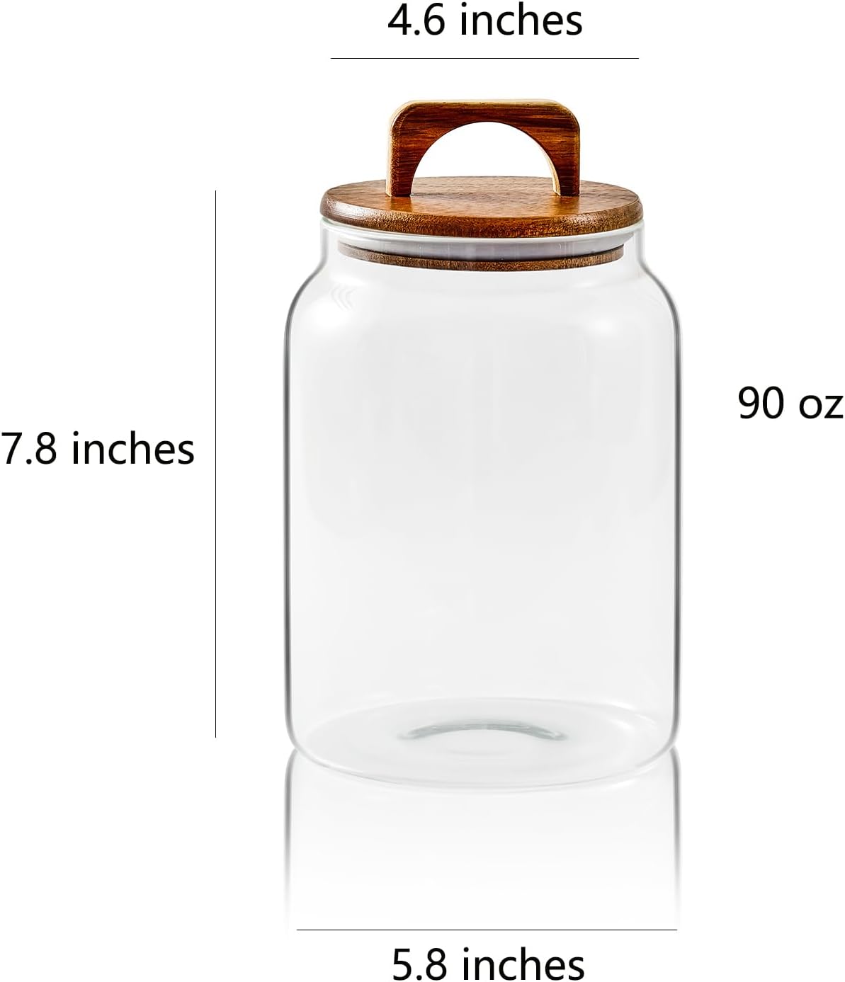 Sweejar Glass Jars for Laundry Room Organization, 90 ounce Laundry Pods Container, Glass Food Storage Jars with Airtight Lid, 1 Pack, Hand Lid