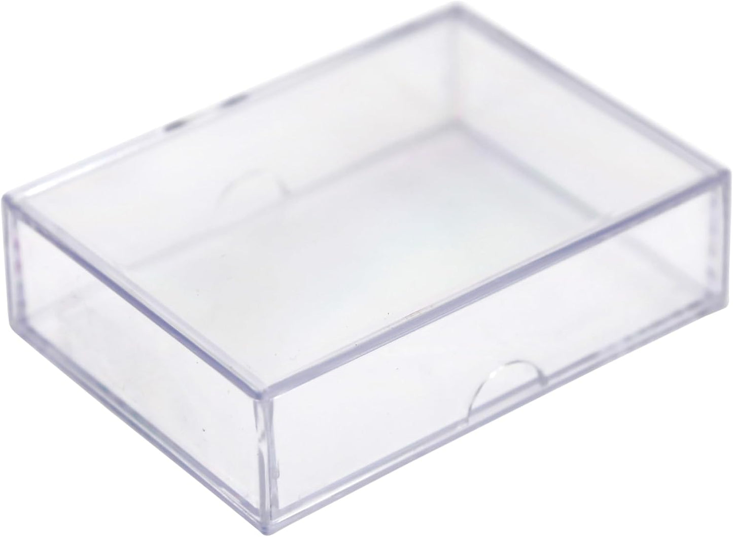 50 Pack Clear Acrylic Card Storage Boxes with Lids – 3 1/2" L x 2 1/2" W x 1" H Baseball Card Storage Box, Sports Card Boxes, Magic Card Storage Box and Playing Card Case – Made in USA