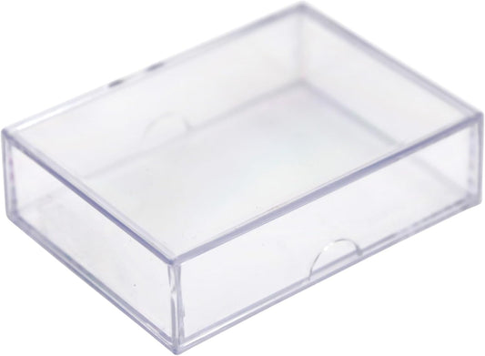 50 Pack Clear Acrylic Card Storage Boxes with Lids – 3 1/2" L x 2 1/2" W x 1" H Baseball Card Storage Box, Sports Card Boxes, Magic Card Storage Box and Playing Card Case – Made in USA