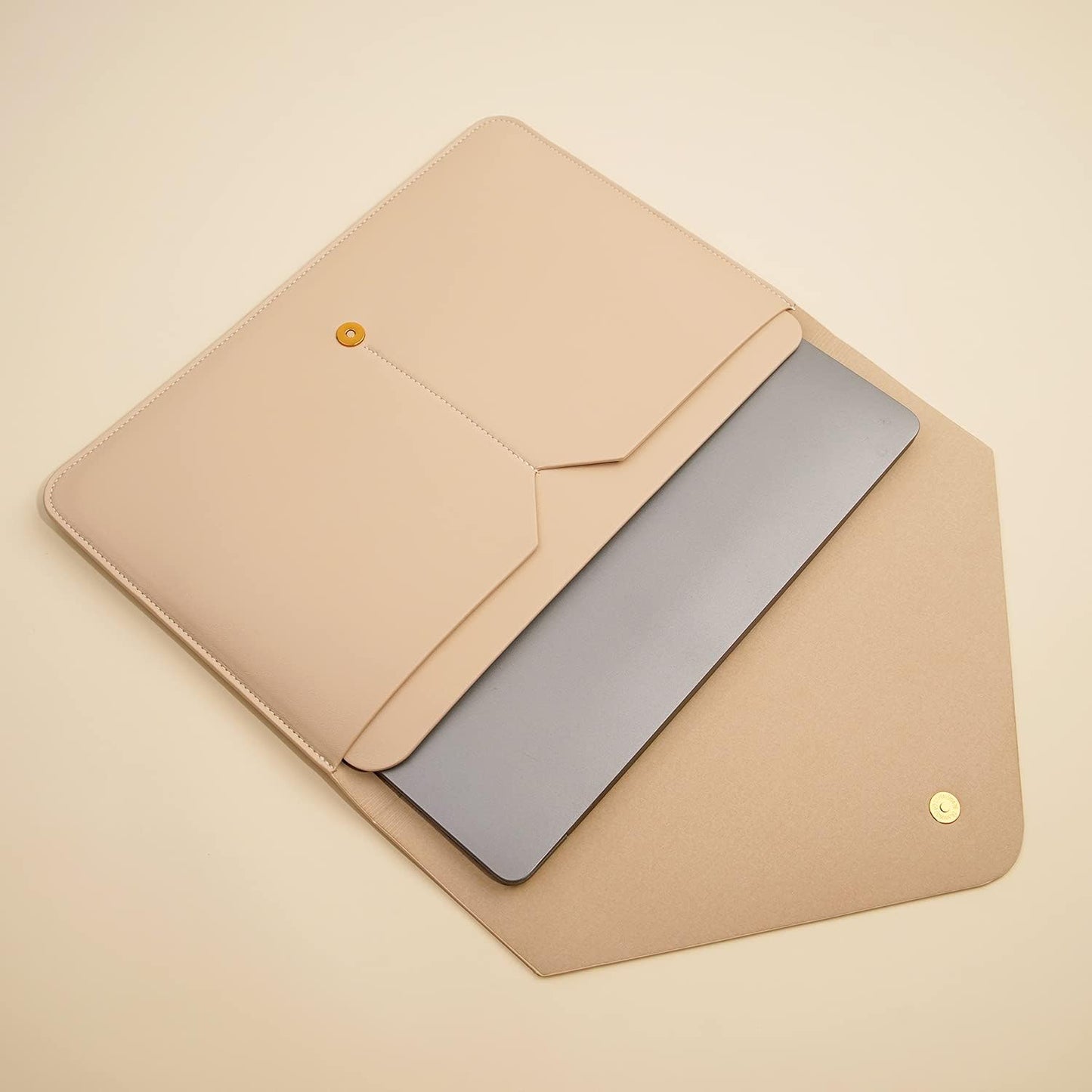 Laptop Sleeve 13 Inch Compatible with New 2024 MacBook Air 13, New MacBook Pro 13, Dell XPS 13 with Small Pouch, Mouse Pad and Cord Organizer, Color Beige