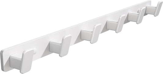 Coat Hook Wall Rack Hanger - White Coat Rack with 6 Hooks Wall Hooks for Hanging Hat Key Bag Towel Wall Mount Coat Holder