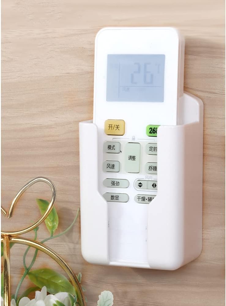 2 Pcs Wall Mount Remote Control Holder Media Player Controller Holder, Air-Conditioner Remote Tray TV Remote Organizer Caddy Box for Home Nightstand Office Desk School Supply Storage (Large,3.3inch)