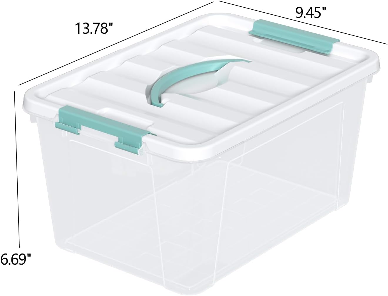 14 Qt Stackable Plastic Storage Bins with White Lids, Clear Latching Storage Organizer Box, 8 Packs