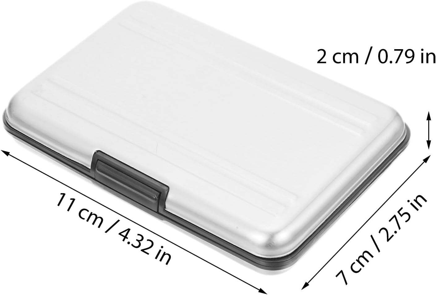 Memory Card Storage Box with Slots Secure Locking Organizer for Micro and Standard Cards Silver Gray Case Holder for Digital Camera Accessories
