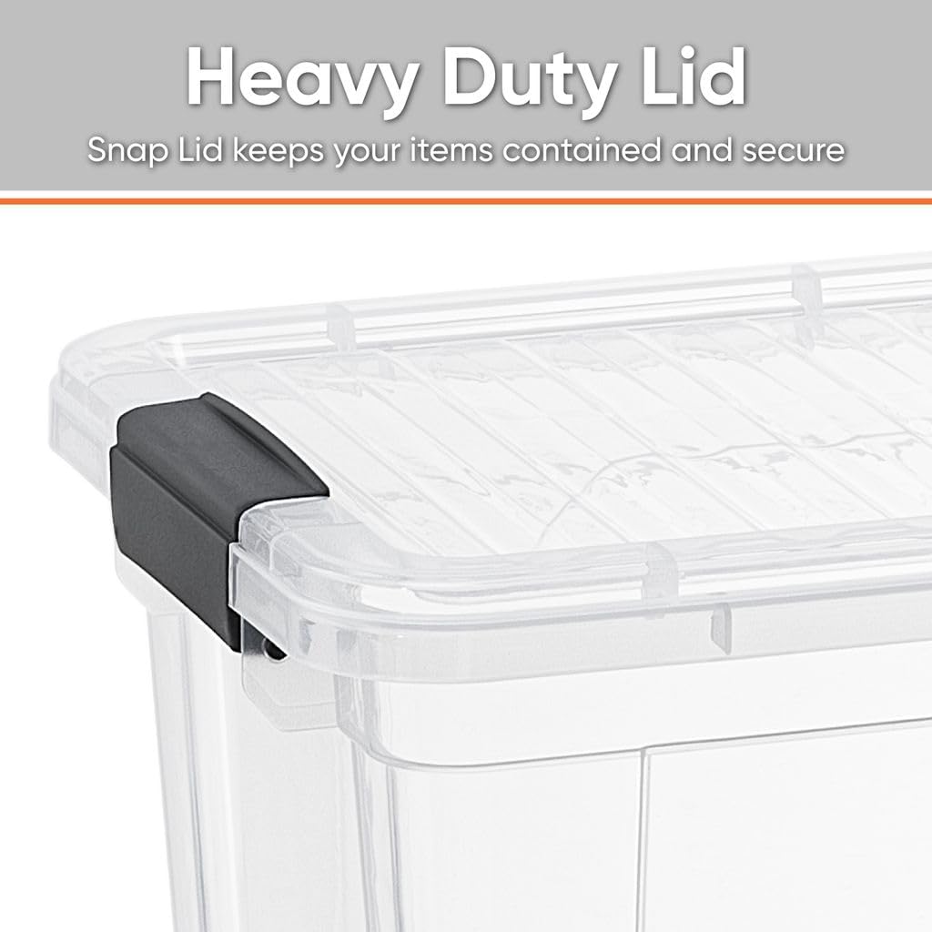 Superio Clear Storage Boxes with Lids, 8.75 Quart Plastic Container Bins for Organizing, Stackable Crates, BPA Free, Non Toxic, Odor Free, Organizers for Home, Office and Dorm, 6 Pack