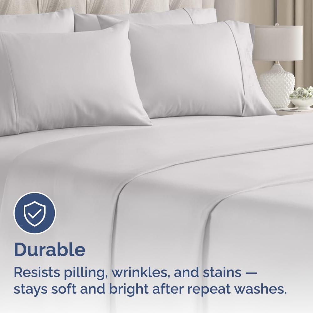 Queen Pillow Cases - 4 Pack - Super Soft Pillowcase Covers - Envelope Enclosure - Hotel Quality Pillow Protectors - Wrinkle Free, Shrink & Stain Resistant - Machine Washable - 20" x 30" (French Grey)