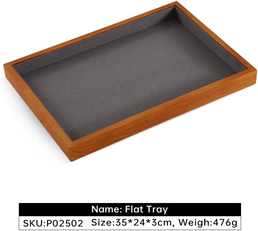 Jewelry Trays, Wood Nightstand Tray,Luxury Jewelry Organizer Drawer,Grey Flat Jewelry Display For Vendors,Ring,Bangle,Watch,Necklace