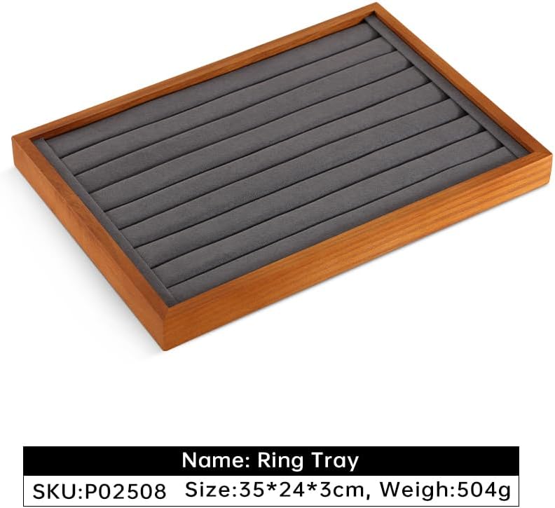 Ring Storage Tray, Wood Ring Tray For Jewelry,Black Earring Stud Organizer,Premium Jewelry Drawer Organizer