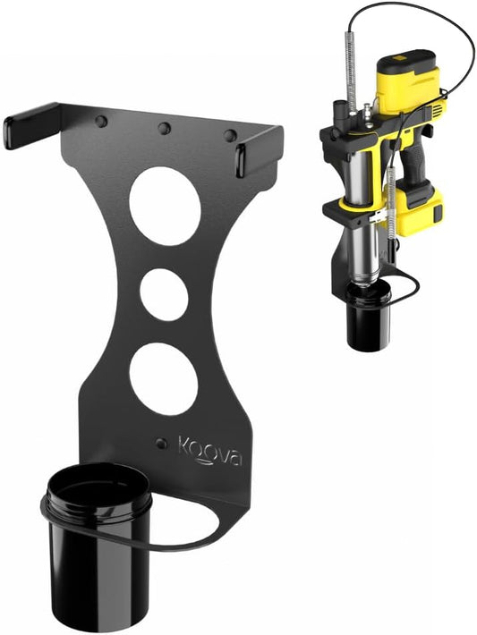 Koova Wall Mounted Grease Gun Holder for 20v Grease Guns | Durable Metal Construction | Made in USA | Includes Mounting Hardware
