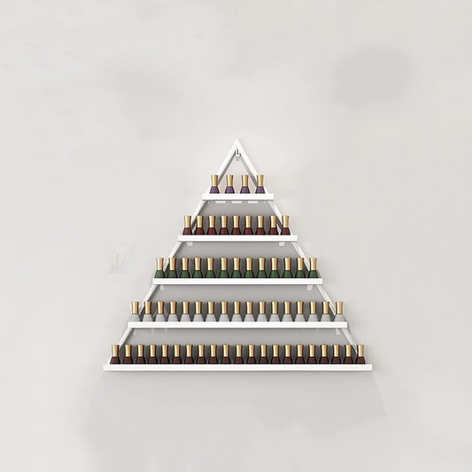 Wall Mounted Shelf Nail Polish Bottle Display Rack, Triangular Essential Oil Perfume Storage Rack, Multifunctional Hanging Salon/Beauty/Nail Shop Organizer Perfume Holder(Size:1,Color:White)