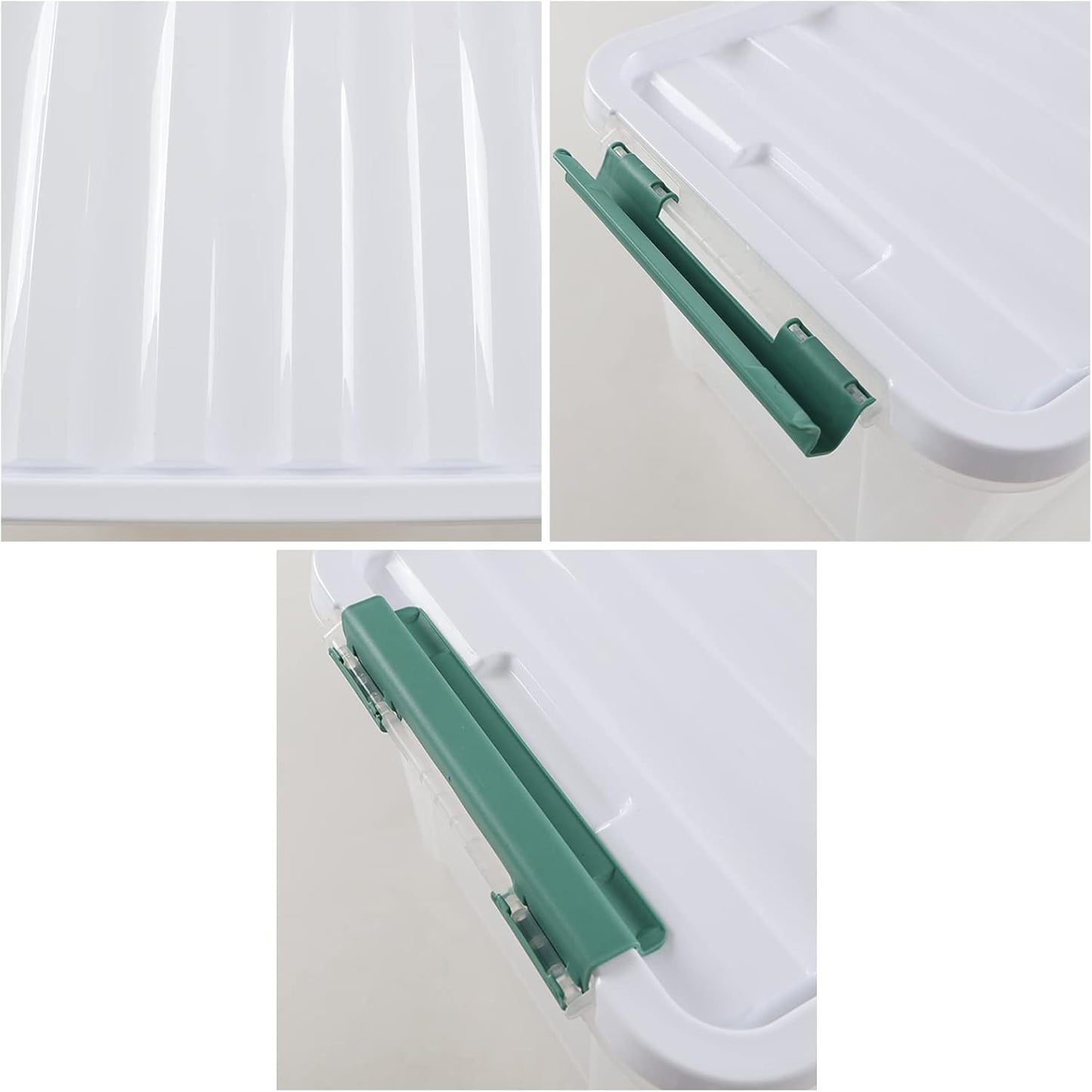 4-Pack 20 Quart Large Stackable Boxes, Plastic Storage Latch Bin, Clear
