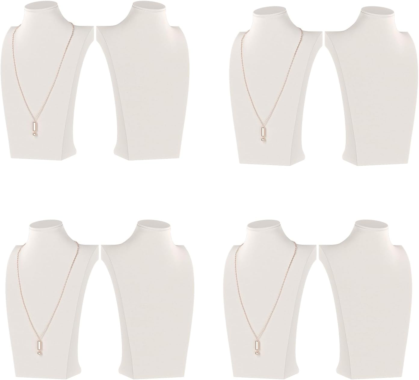 Necklace Bust Display Stand, Necklace Holder, Pendant Chain Necklace Organizer for Women (Beige Velvet, S 1PCS)