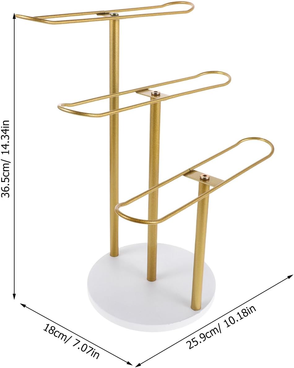 DOITOOL Headband Holder Organizer Metal Hairband Rack 3-Layer Hair Hoop Display Stand Watch Necklace Holder Storage Hair Ropes Accessories Bracelets Bangles