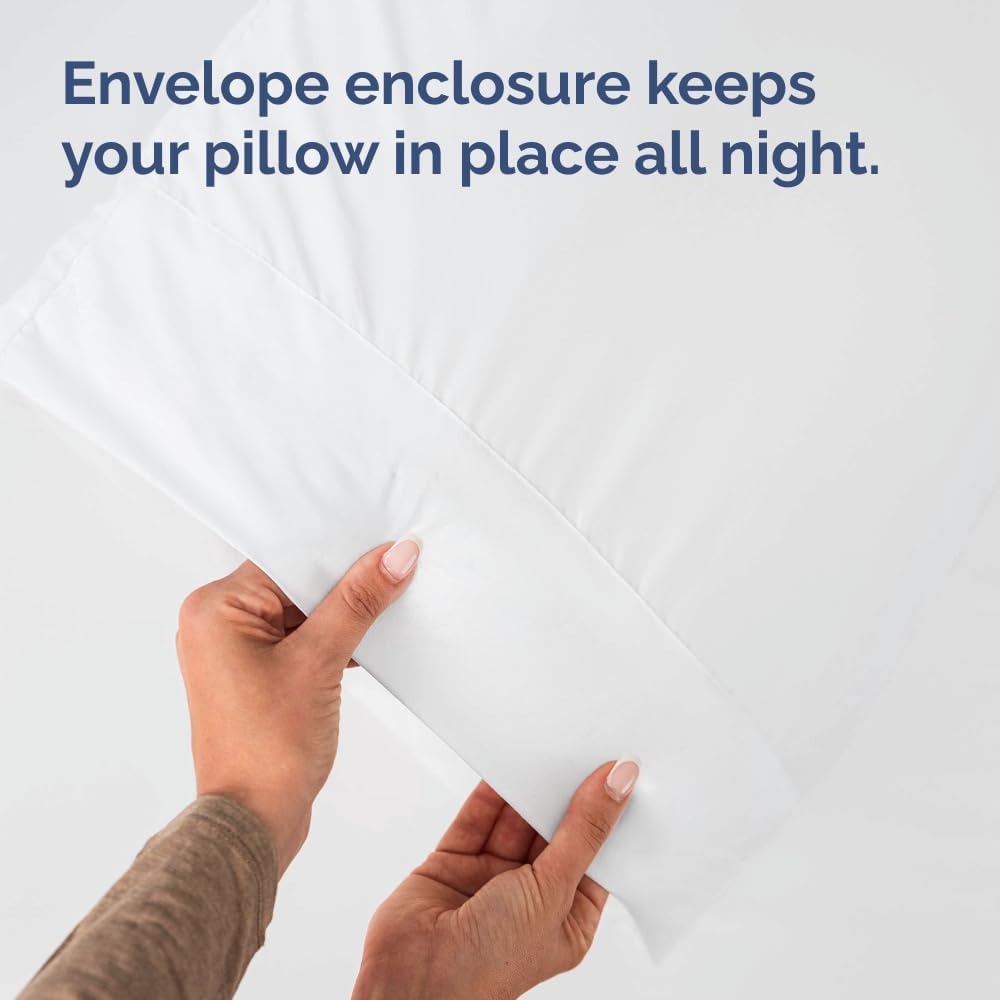 Standard Pillow Cases - 2 Pack - Super Soft Pillowcase Covers - Envelope Enclosure - Hotel Quality Pillow Protectors - Wrinkle Free, Shrink and Stain Resistant - Machine Washable - 20" x 26" (White)