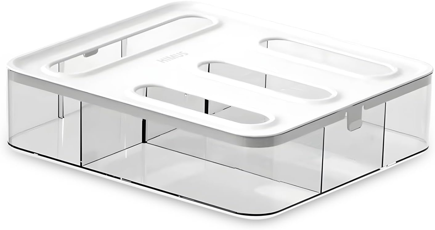 HIMUS Food Storage Bag Organizer - 4 in 1 Plastic Baggie Organizer for Drawer | Compatible with Sandwich, Snack, Gallon, Quart & Slider | Plastic Bag Organizers Kitchen Storage| Wall & Drawer Mount