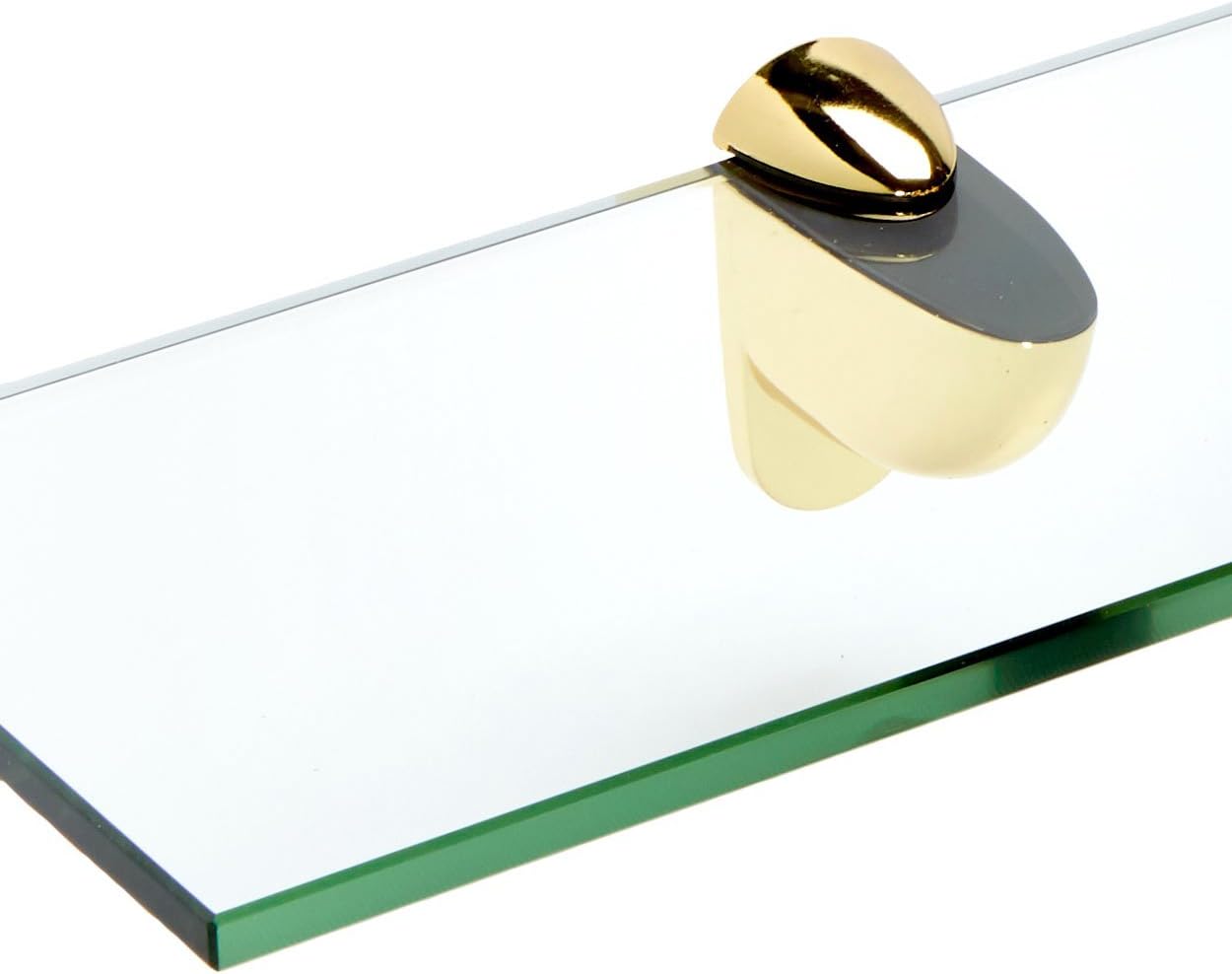 Spancraft Glass H-4.75x24-Brass Heron Glass Shelf, Brass, 4.75" x 24"