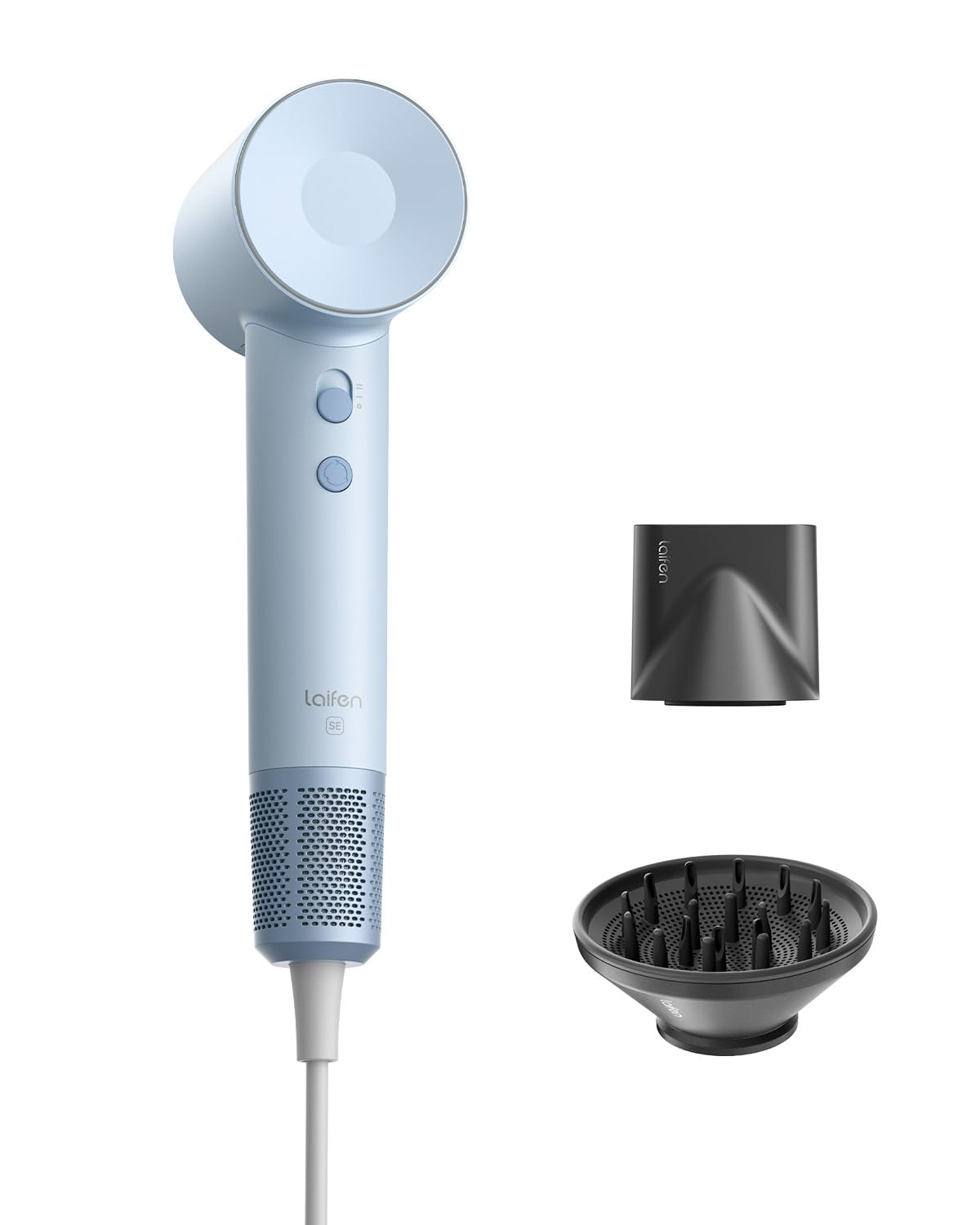 Laifen Hair Dryer SE, 200 Million Negative Ionic Blow Dryer with 105,000 RPM Brushless Motor 1400W Powerful Fast Drying High-Speed Low Noise Hairdryer with Magnetic Attachments