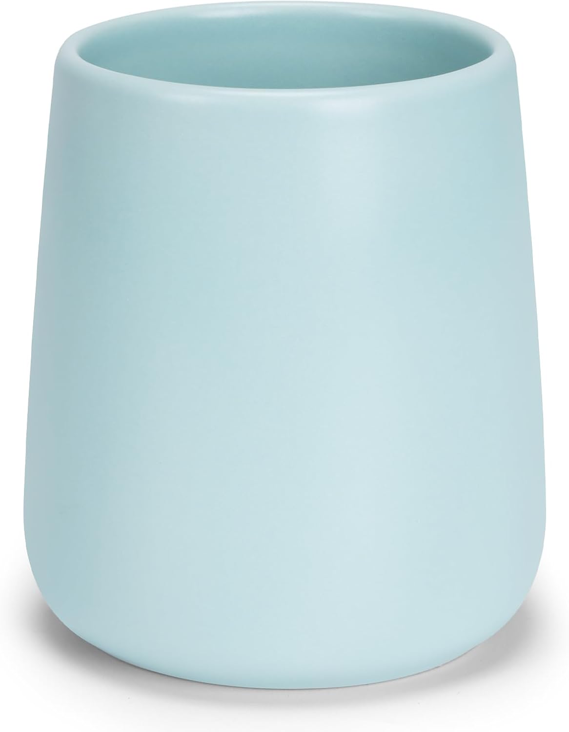 Bathroom Tumbler Cup Ceramic 13.5oz Reusable Toothbrush Cup 400ml,Toothbrush Holder Adequate for Your Bathroom (Cyan)