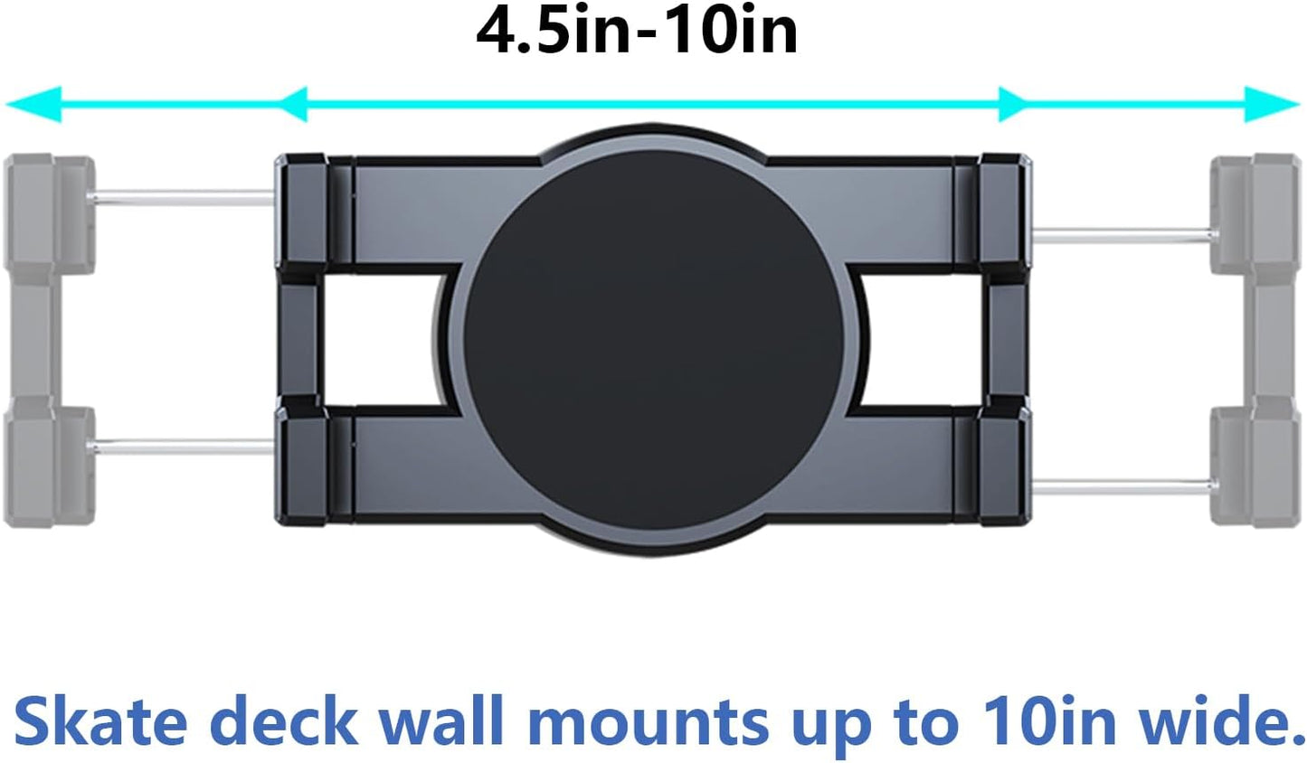 Skate deck wall mount,360° rotatable skateboard wall mount,Floating Display Hanger Grab,suitable for any skateboarder. (1 set)