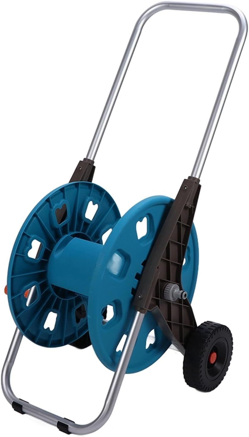 Hose Reel Cart G1/2 Garden Hose Reel Cart With 2 Wheels Waterpipe Rack Watering Trolley Hold 60M