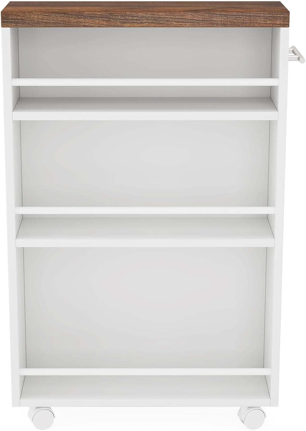 Slim Rolling Storage Cart - 4-Tier Narrow Utility Cart for Small Spaces, Versatile Bathroom, Kitchen & Laundry Room Organizer with Handle on Wheels