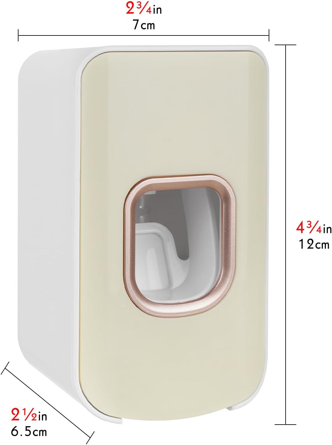 2 Slot Toothbrush Holder and Toothpaste Dispenser Wall Mounted, Automatic Toothpaste Squeezer, 2 in 1 Tooth Brush Toothpaste Organizer for Shower (Ivory Yellow 2Pack)