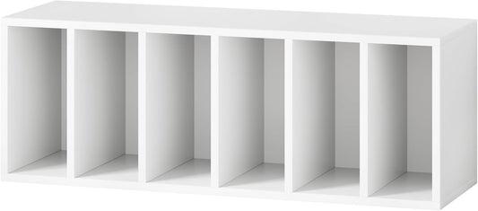 IOTXY DIY Modular Cube Bookcase - CubeXY Customizable Stackable Expandable Basic Shelving Units, 6-Cube Wooden Open Bookshelf with Removable Shelves for Books Organizer, White