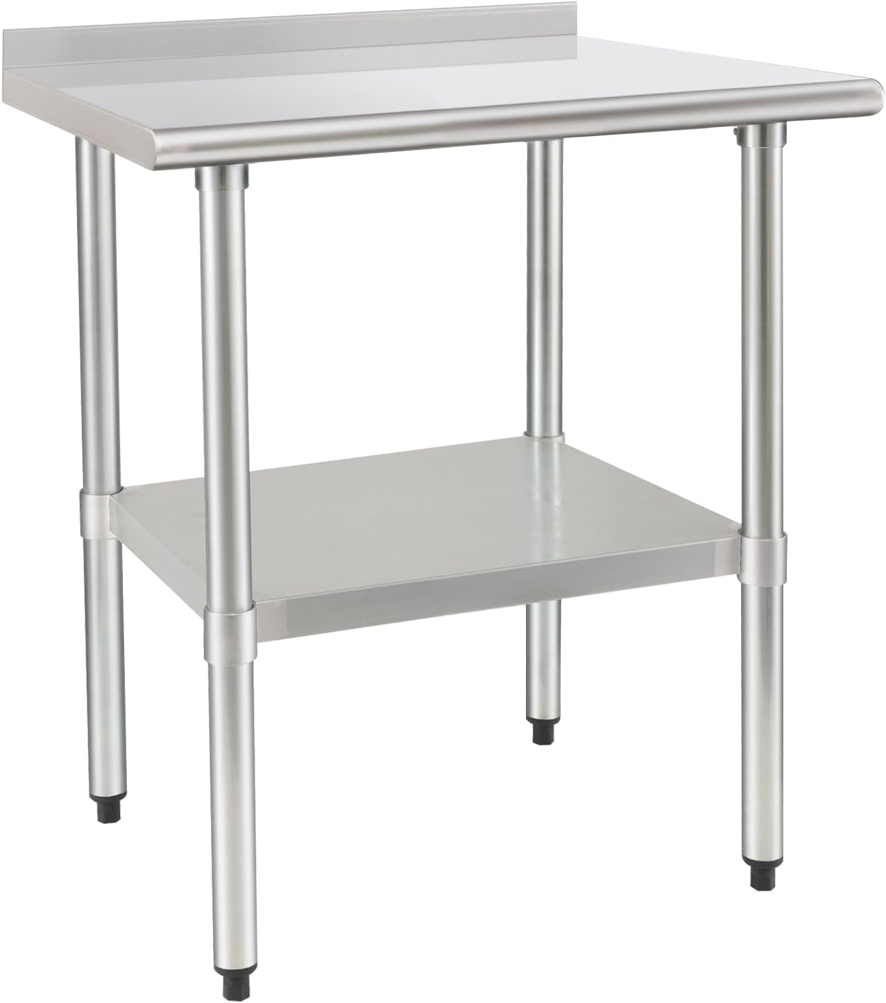 HARDURA Stainless Steel Table Prep & Work Table 24 x 36 Inches NSF Heavy Duty Commercial with Undershelf and Backsplash for Restaurant Kitchen Home and Hotel