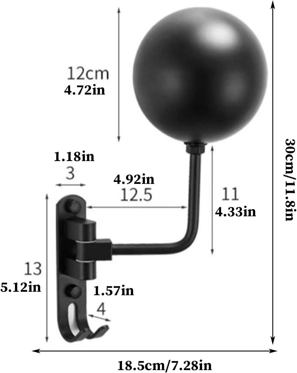 Motorcycle Helmet Holder, Adjustable Wall Mounted Display Hook, Helmet Mount Storage Rack for Home Bedrooms Living Room Garage Gear Clothes Keys Towels Jackets Organized Hanging Solution