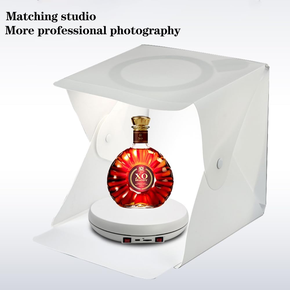 JAYEGT Motorized Rotating Display Stand with 5 Color LED Light , 10 inch /55lbs Load, 360 Degree Electronic Turntable Display Stand for Photography Products Shows, Jewelry, Watch, 3D Models, Cake