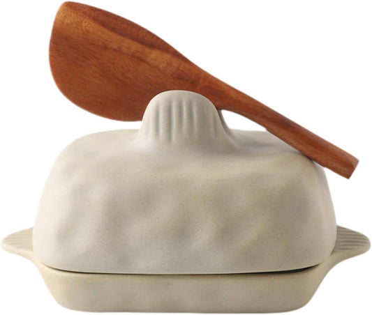 Fenteer Butter Dish Cheese Butter Keeper Container with Cutting Tool with Cover Storage for Restaurants Hotel Baking Fridge Household