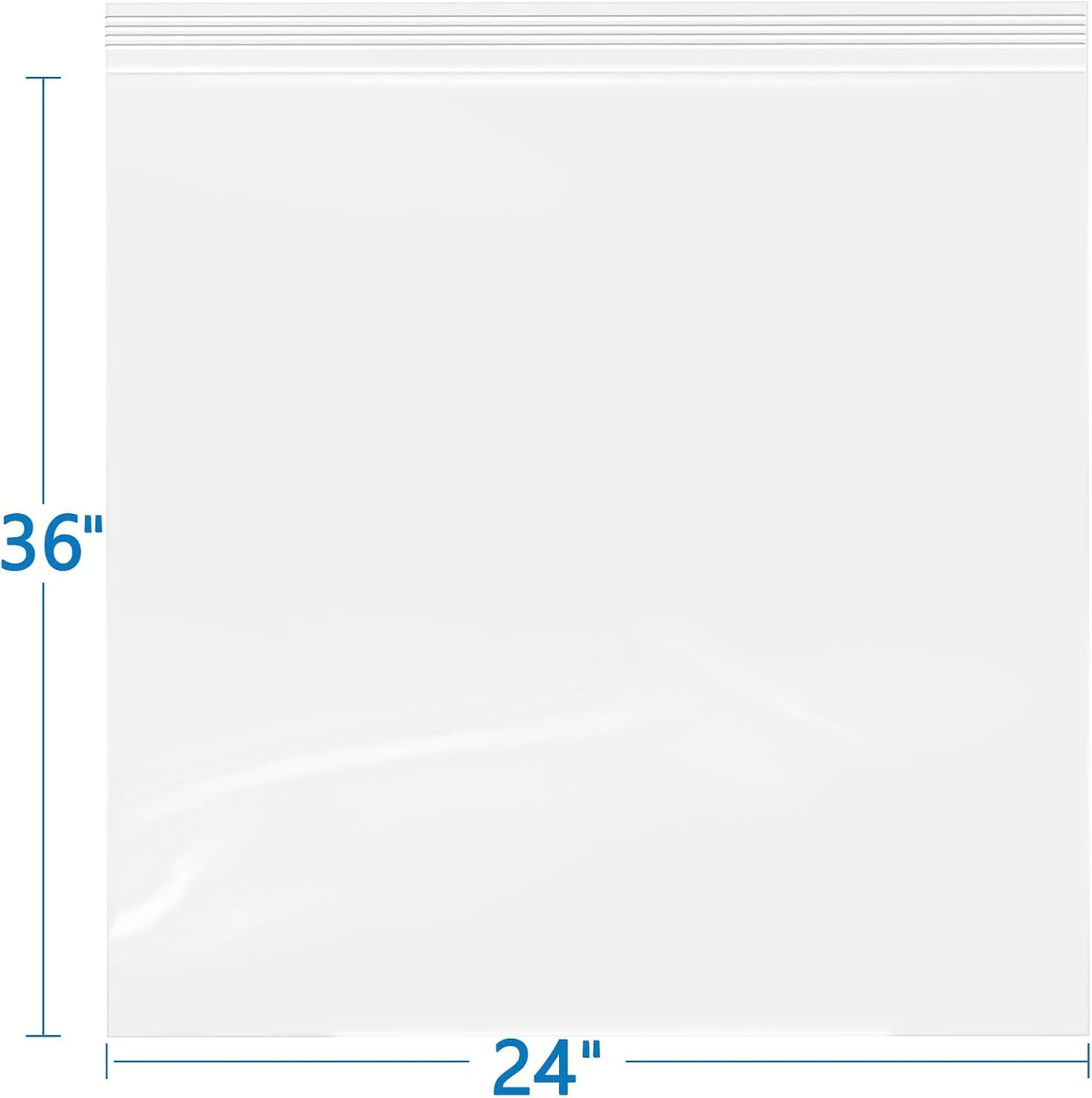 iMailer- 24" x 36" 50 Pack- 2 Mil Resealable Zip Bags- Clear Plastic Bags with Zip Top Lock for Storage, Organizing, Crafts, Travel