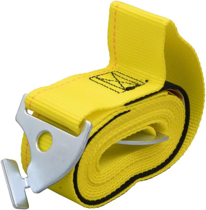 Mytee Products 2" x 98.5" Pallet Rack Safety Straps - 2400 lbs Breaking Strength - Yellow Polyester - Fits 8 ft Pallet Bay