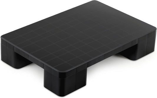 1 Pcs Plastic Pallet for Basement Storage Easy Stack Lightweight Floor Pallet Display Flooring Room Supermarket Christmas, Support up to 2000 Lbs (23'' L X 16'' W X 4.7'' H,Black)